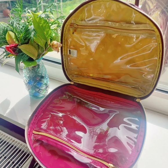 TED BAKER Paisley Print Beauty Vanity Travel Bag Make Up Yellow Purple Large NEW - Picture 7 of 12